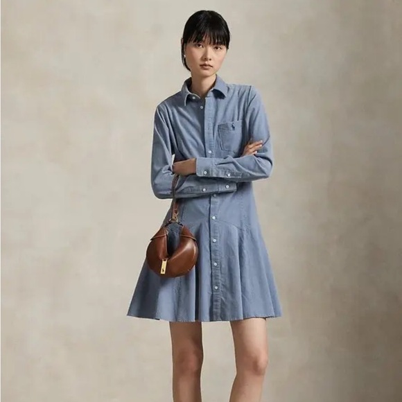 Polo by Ralph Lauren Cotton Corduroy A-Line Shirtdress